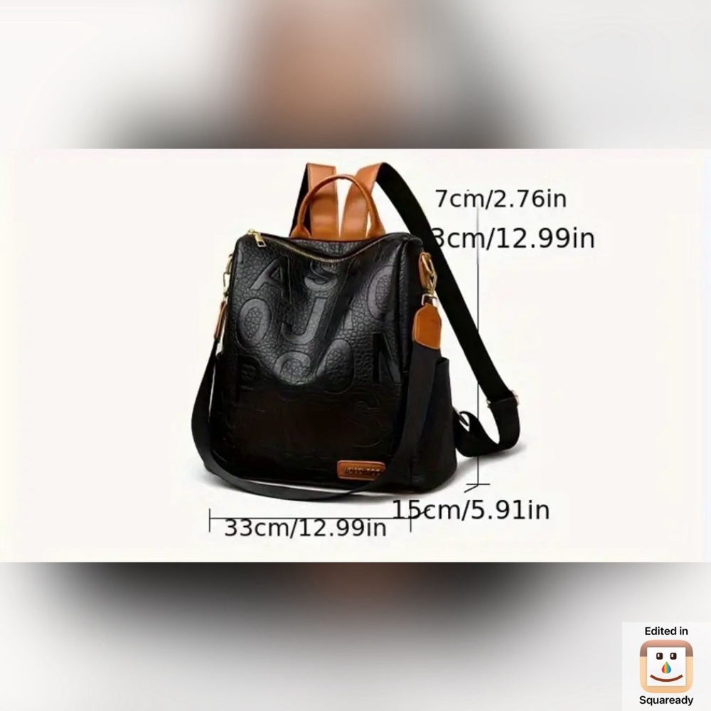 Black and Tan Women's Backpack - Picture 7 of 9